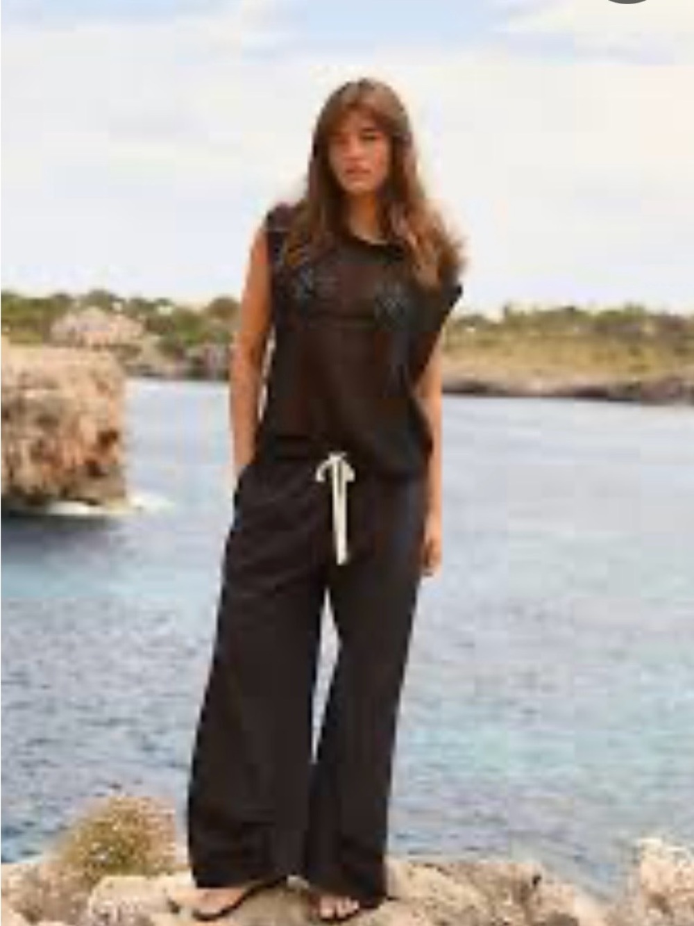 Free-est by FP Dakota Wide-Leg Drawstring Pants - Black